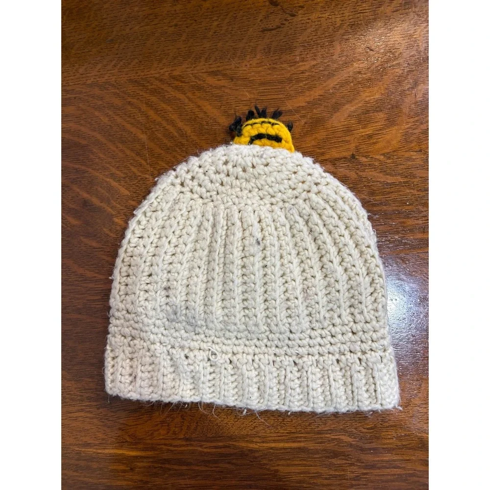 Vintage‎ Sesame Street Hat Beanie Boys One Size Cream Yellow Bert Crochet